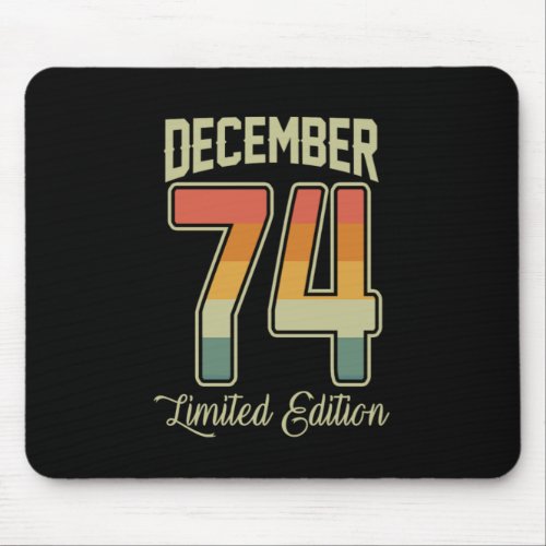 Vintage 45th Birthday December 1974 Sports Gift Mouse Pad