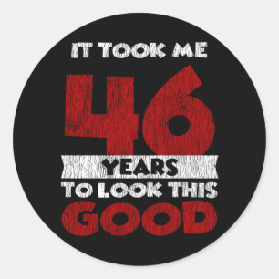 Vintage 46 Years Old Funny 46th Birthday Gift Classic Round Sticker
