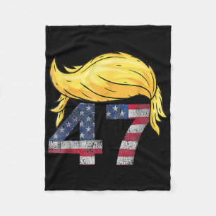 Vintage 47 Trump Hair  Fleece Blanket