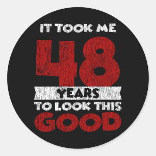 Vintage 48 Years Old Funny 48th Birthday Gift Classic Round Sticker