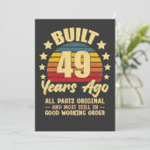 Vintage 49th Birthday Built 49 Years Ago Funny  (Standing Front)