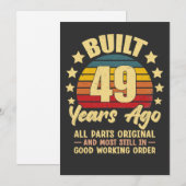 Vintage 49th Birthday Built 49 Years Ago Funny  (Front/Back)