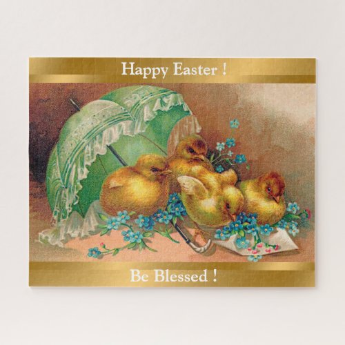 Vintage 4 Chickens Easter Holiday Jigsaw Puzzle