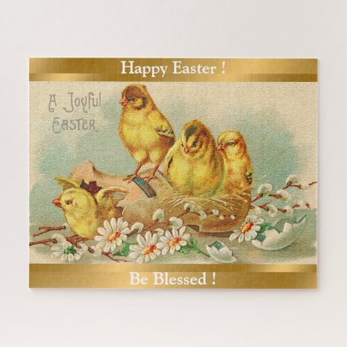 Vintage 4 Chickens Easter Holiday Jigsaw Puzzle