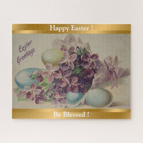 Vintage 4 Eggs Easter Holiday Jigsaw Puzzle