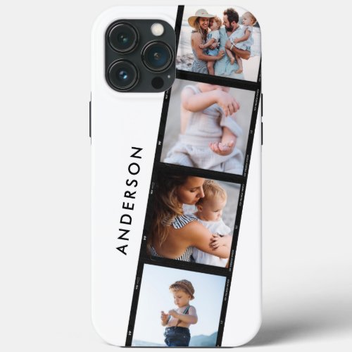 Vintage 4 photo collage typography modern Case_Mat iPhone 13 Pro Max Case