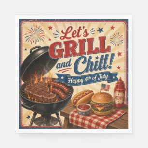 Vintage 4th of July BBQ Cookout Napkins
