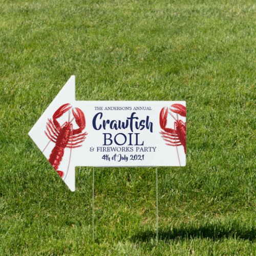 Vintage 4th of July Crawfish Boil Summer Party Ban Sign