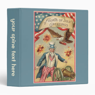 Vintage 4th of July Fireworks with Uncle Sam Binder