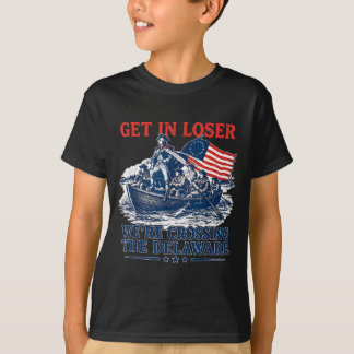 Vintage 4th of july get in crossing the delaware T-Shirt