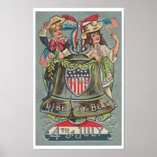 Vintage 4th Of July Liberty Bell Poster