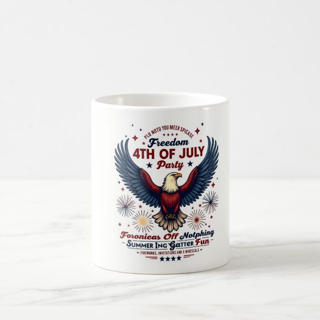 Vintage 4th of July Mug –   Eagle & Fireworks (Center)