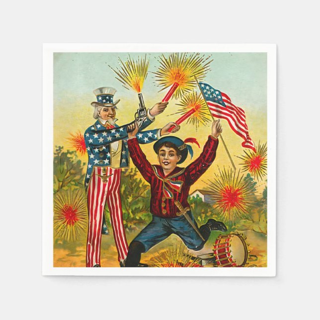 Vintage 4th of July Napkins (Front)