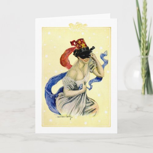 Vintage 4th of July Patriotic Masquerade Party Holiday Card