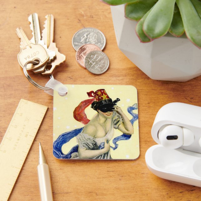 Vintage 4th of July Patriotic Masquerade Party Keychain (Desk)