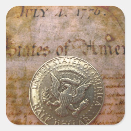 vintage 4th of july square sticker