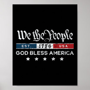 Vintage 4th Of July - We The People Usa God Bless  Poster
