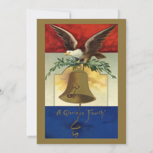 Vintage 4th of July with Eagle and Liberty Bell Invitation