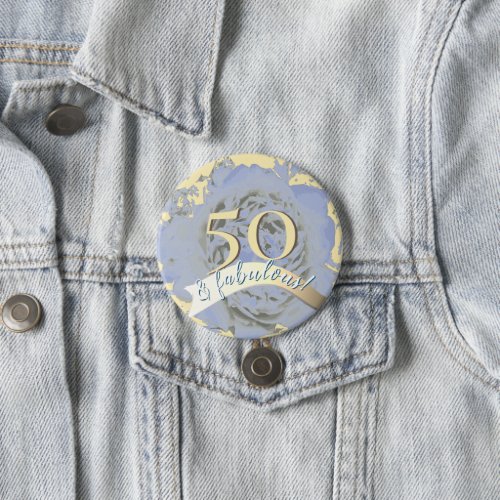 Vintage 50 and fabulous Golden 50 wblue peony Button