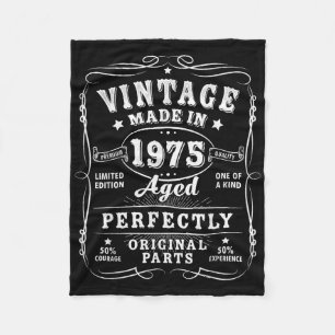 Vintage 50 Birthday Decorations Men 50yr 1975 50th Fleece Blanket