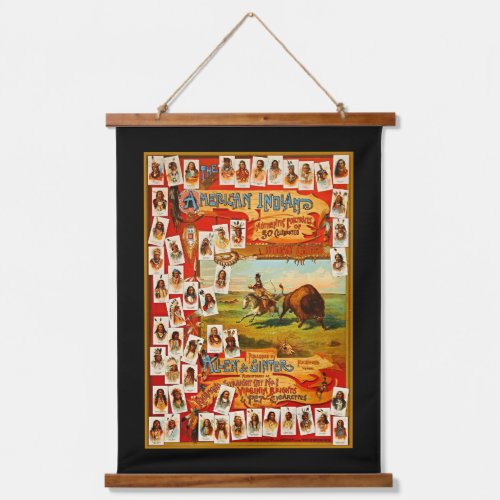 Vintage 50 Famous Native American Indian Chiefs Hanging Tapestry