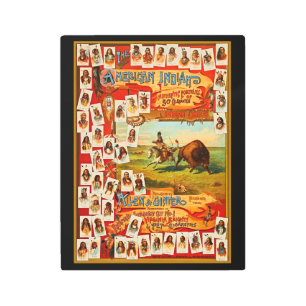 Vintage 50 Famous Native American Indian Chiefs Metal Print