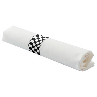 Vintage 50s 1950's Diner Checkerboard Birthday Napkin Bands