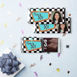 Vintage 50s 1950's Diner Sock Hop Birthday Photo Hershey Bar Favors