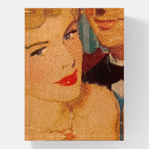 Vintage 50's 60's Magazine Ad Woman and Man Paperweight