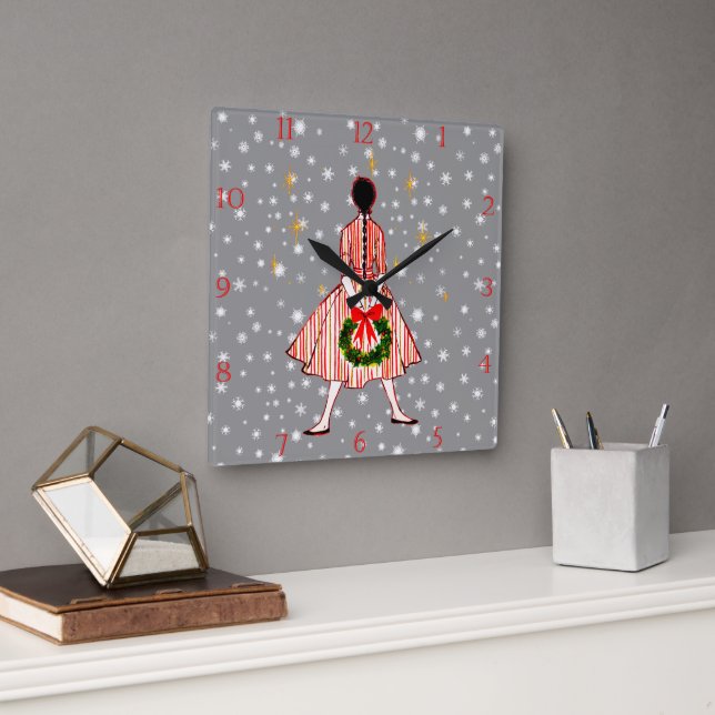 Vintage 50s Christmas Girl Clock (Office)
