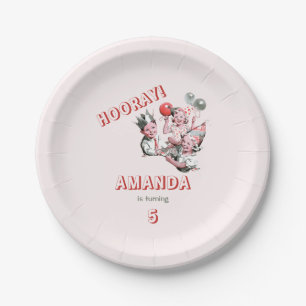 Vintage 50s Classic Simple Children Birthday Party Paper Plates
