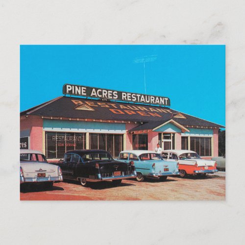 Vintage 50s Diner Kodachrome Postcard