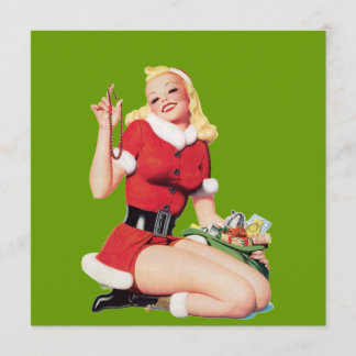 Vintage 50's Pinup Girl Invitation