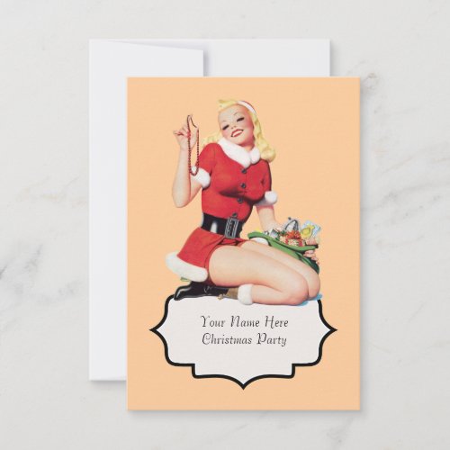 Vintage 50s Pinup Girl Invitation