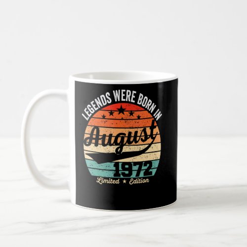 Vintage 50th Birthday Legends Were Born In August  Coffee Mug