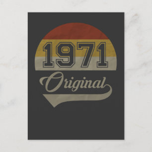 Vintage 50th birthday original 1971 man woman gift postcard