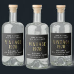 Vintage 50th Birthday Party Black Liquor Bottle Label<br><div class="desc">Funny black liquor bottle labels for his 50th birthday party. Personalize the "Take a Shot He's Still Hot" text if desired,  "Vintage" with the year he was born,  his name and the party date.</div>