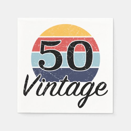 Vintage 50th Birthday Sunset Napkins