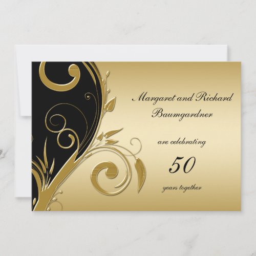 Vintage 50th Wedding Anniversary Invitation