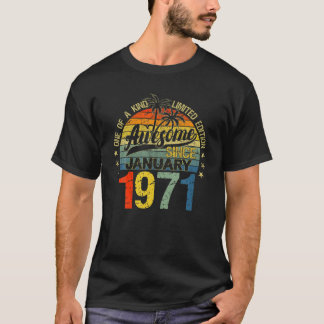 Vintage 51 Years Old January 1971 Decorations 51St T-Shirt