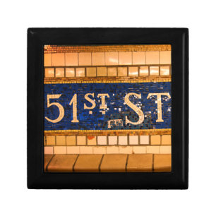 Vintage 51st Street, Manhattan, NYC Square Gift Box