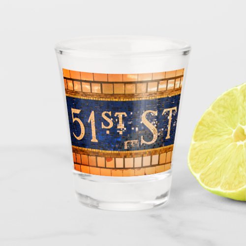 Vintage 51st Street Times Square Manhattan NYC Shot Glass