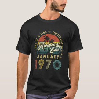 Vintage 52 Years Old January 1970 Decorations 52Nd T-Shirt