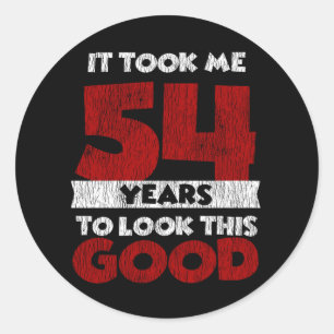 Vintage 54 Years Old Funny 54th Birthday Gift Classic Round Sticker