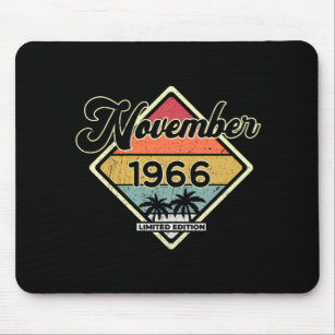Vintage 55th Birthday November 1966 Sports Gift Mouse Pad
