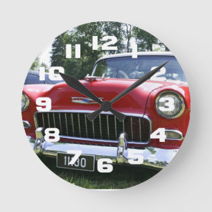 Vintage 56 Chevy Medium Round Clock
