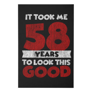 Vintage 58 Years Old Funny 58th Birthday Gift Faux Canvas Print