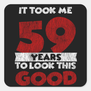 Vintage 59 Years Old Funny 59th Birthday Gift Square Sticker