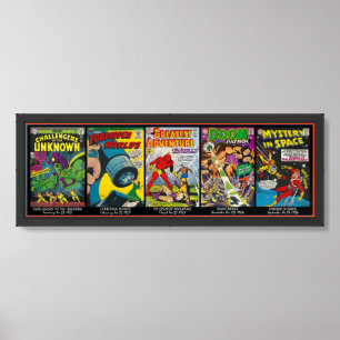 VINTAGE 5 COMIC BOOK COVERS 1959-67 FRAMED ART