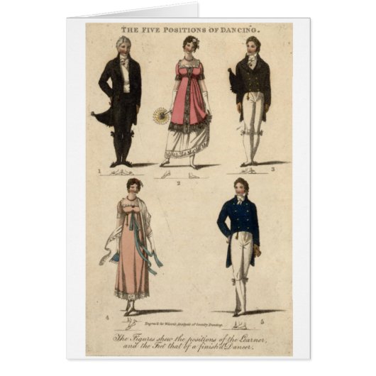 Vintage - 5 Positions of Dancing (Regency Era), Cards (Front)